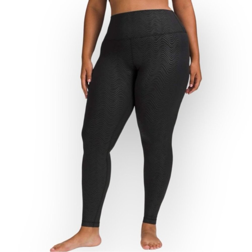 Lululemon Align High-Rise Pant 28" Aqueous Emboss Black 16